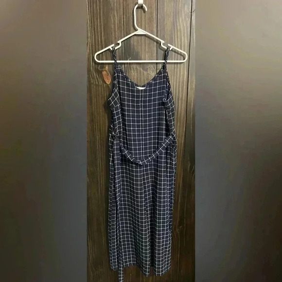 Navy Tie-waist Jumpsuit-Size:Medium - Picture 3 of 7